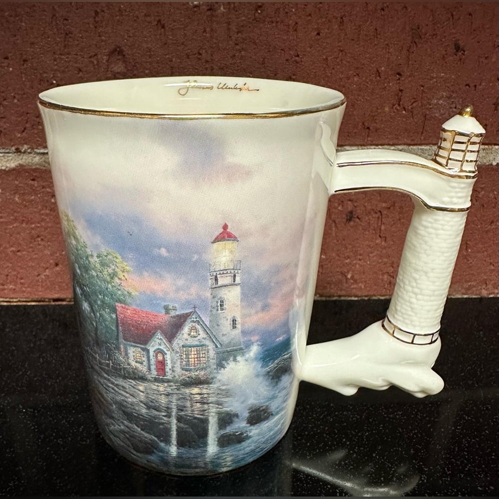 Vintage 2002 Thomas Kinkade “Beacon of Hope” Lighthouse Mug – Bradford Editions - Picture 8 of 8